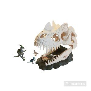 Schleich Dinosaur Large Skull T Rex Trap 10"+plus 5 Small Dinos Playset Age 4-12